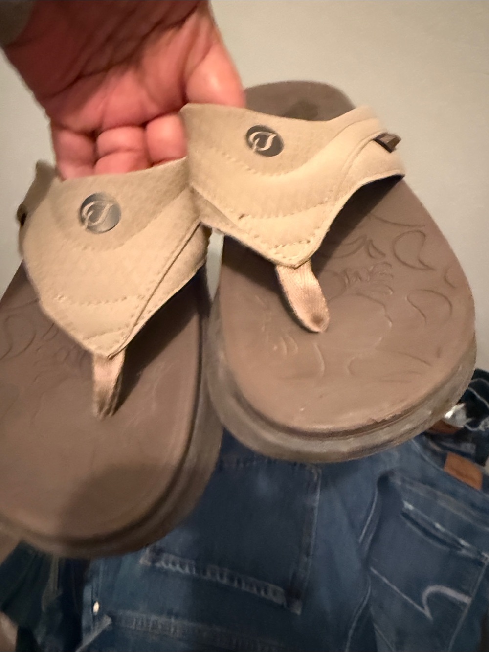 Men's Beige Flip Flop Sandals - Unknown Brand